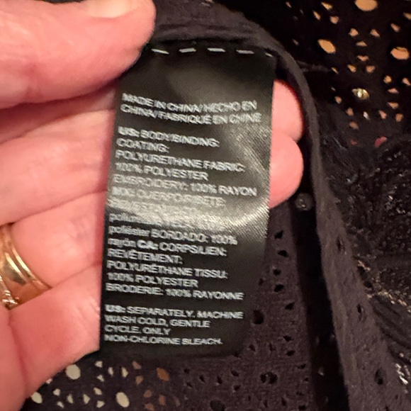 Chico's Black Jacket with Floral Design - Picture 2 of 2